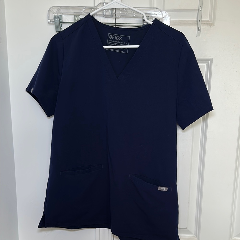 Figs Navy Blue Scrub Top
